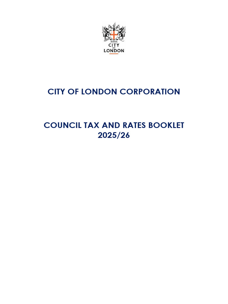 Council Tax and Rates Booklet 2025 26 | PDF | Taxes