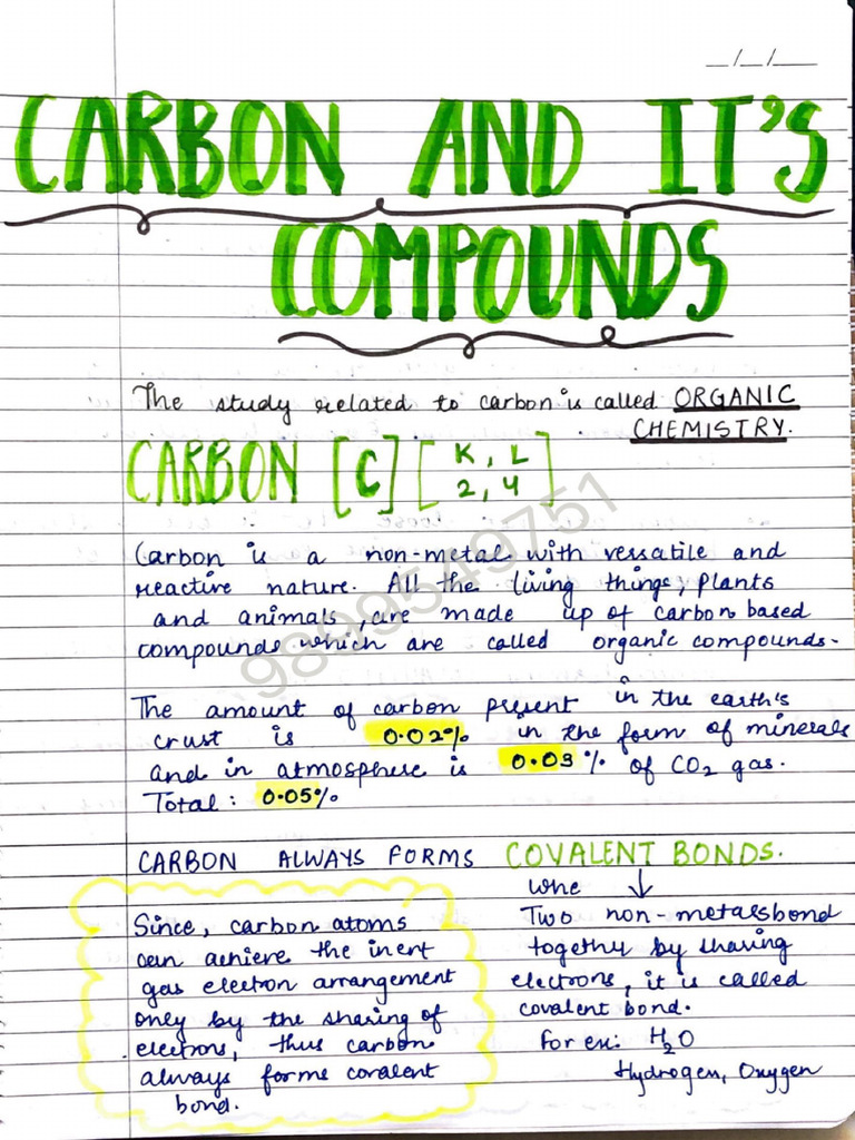 Nucleus Academy-Carbon & Its Compounds C | PDF