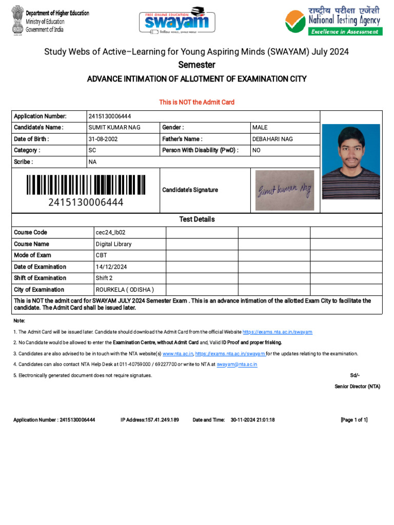 Swayam July 2024 Semester | PDF