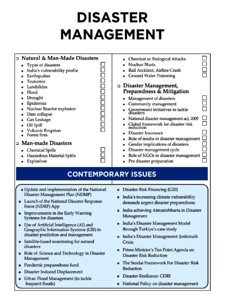 UPSC Disaster Management Details Syllabus | PDF | Natural Disasters ...