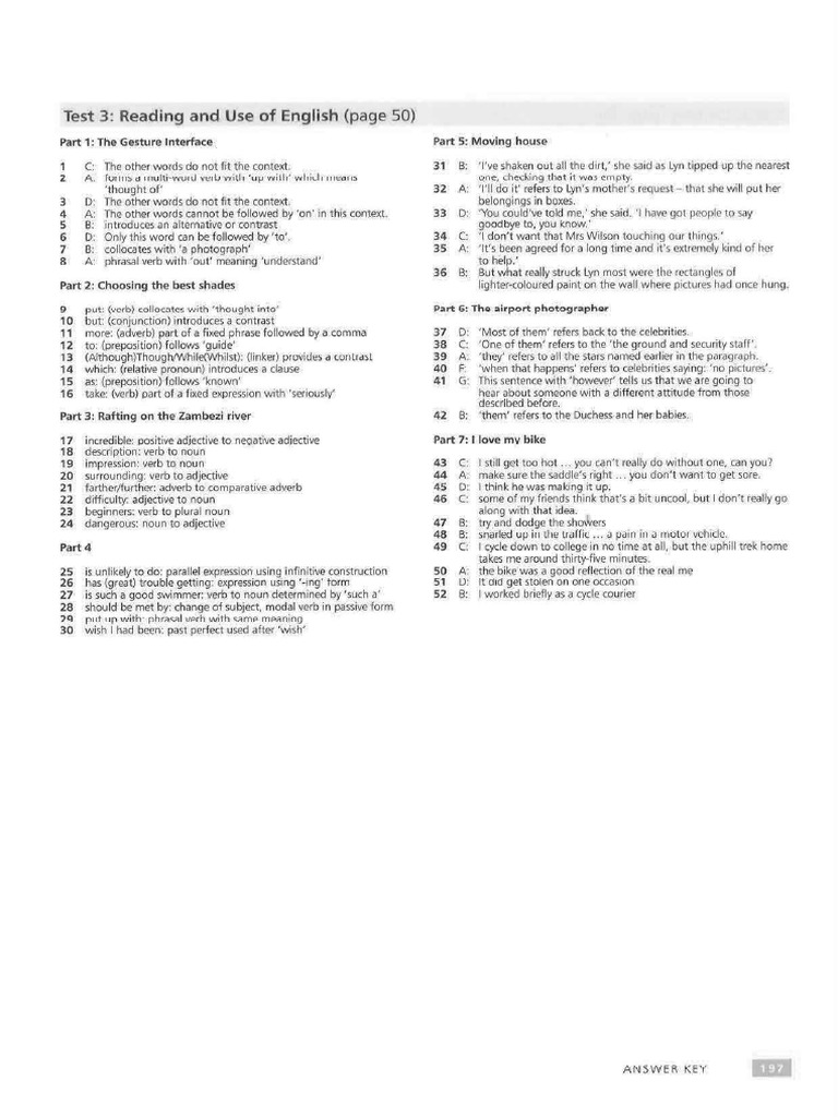 Fce Test 3 Answers | PDF