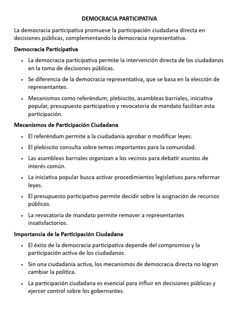 Democracia Participativa | PDF | Participación pública | Democracia