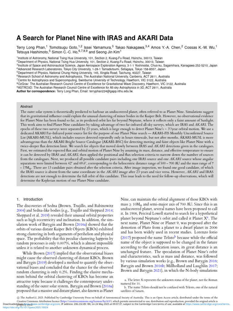 A Search For Planet Nine With IRAS and AKARI Data | PDF | Planets ...