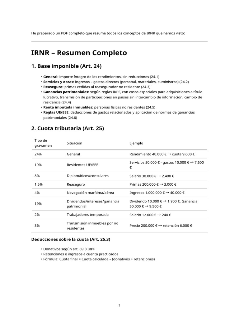 Irnr Resumen Completo | PDF | Finanzas del gobierno | Economias