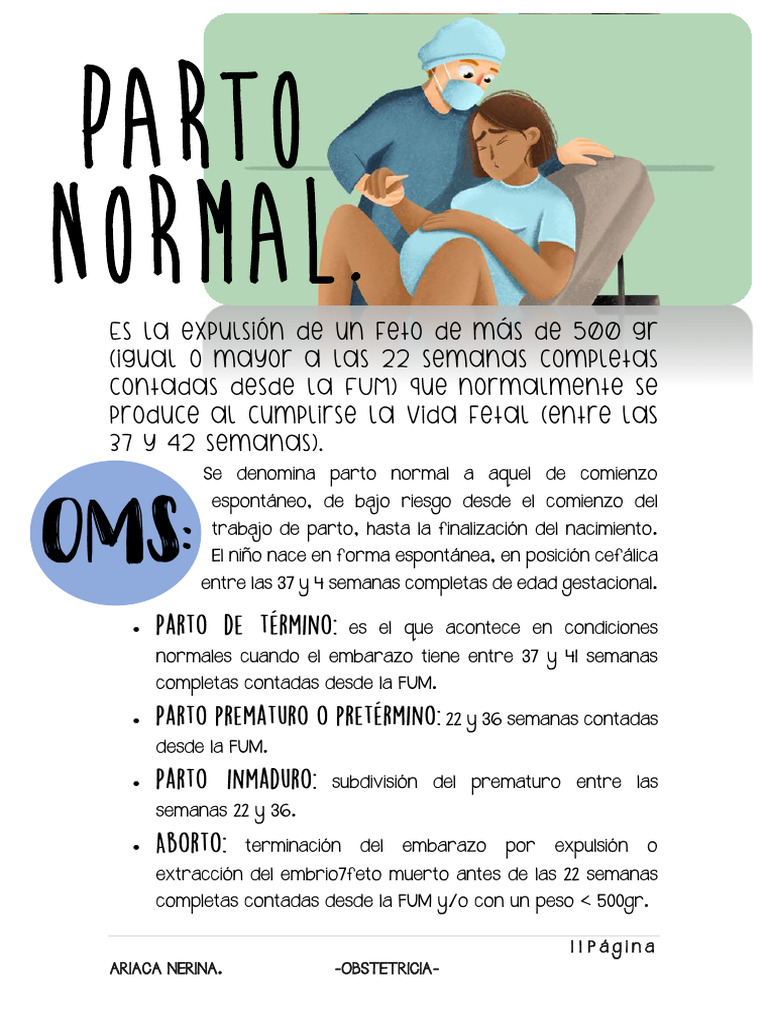 PARTO NORMAL Con Clasificaciones. Completo | PDF | Parto prematuro ...