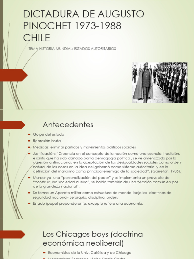 Dictadura de Augusto Pinochet 1973-1988 - Agosto24 | PDF | Economias