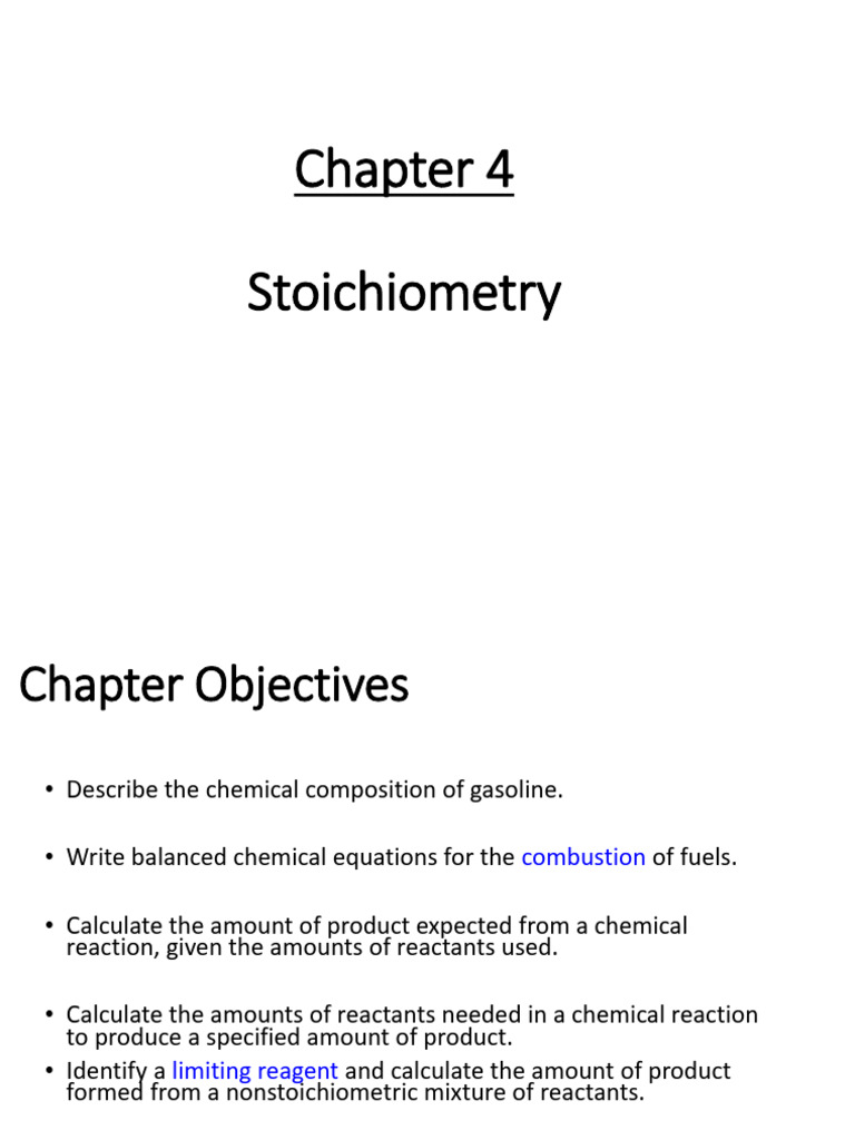 Chapter 4 Stoichiometry | PDF | Stoichiometry | Mole (Unit)