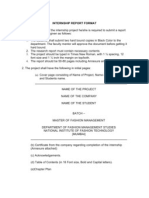 Internship Report Format