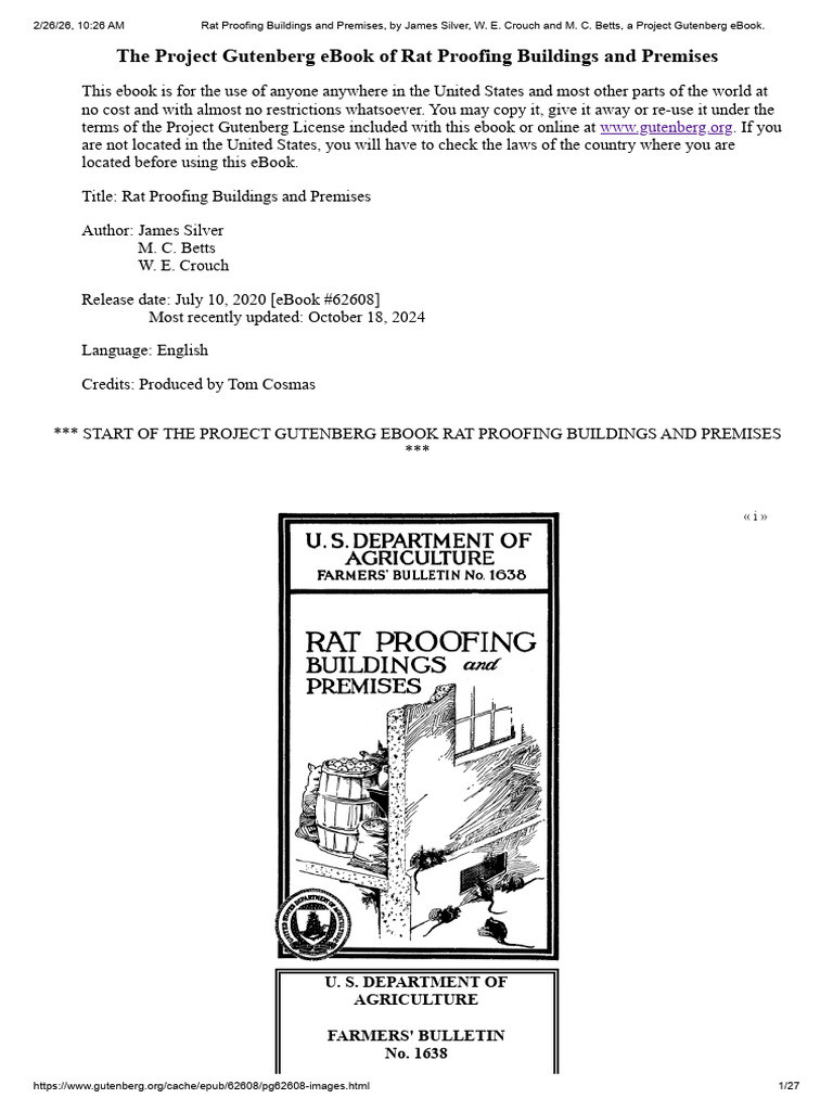The Project Gutenberg Ebook of Rat Proofing Buildings and Premises ...