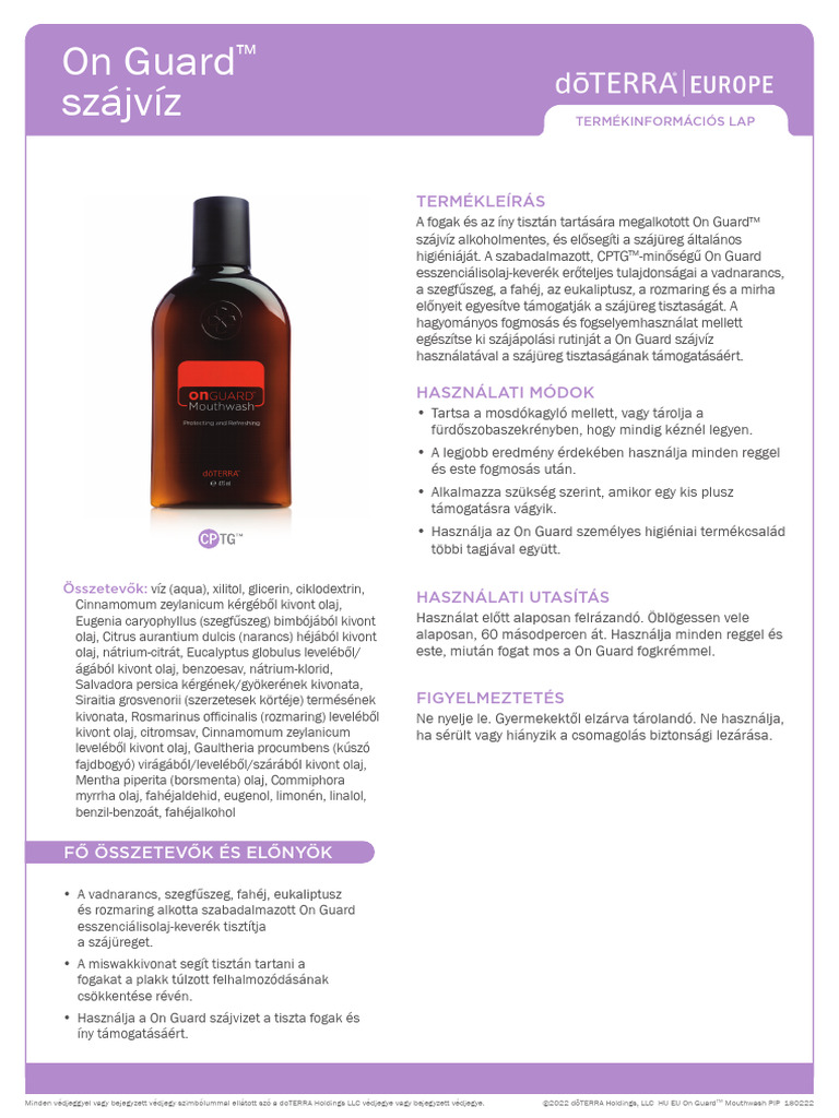 Onguard Mouthwash | PDF