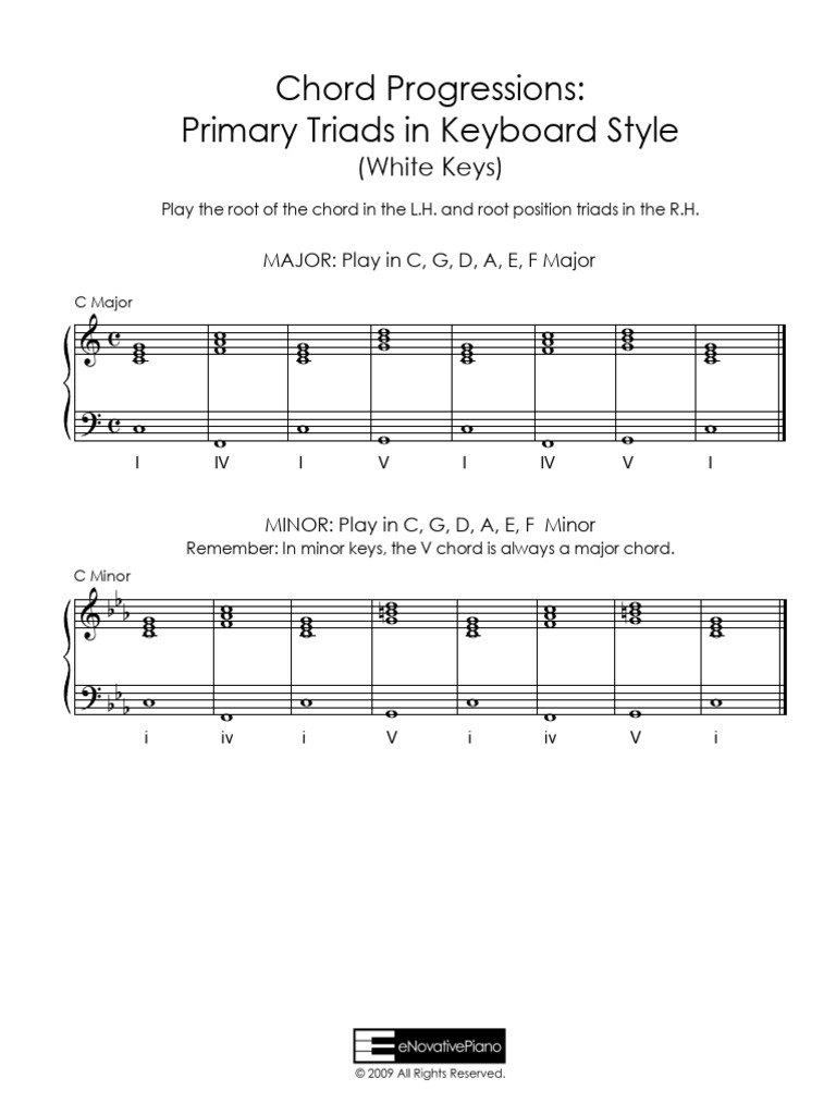 Primary Triads in Keyboard Style White Keys 1593045562 | PDF