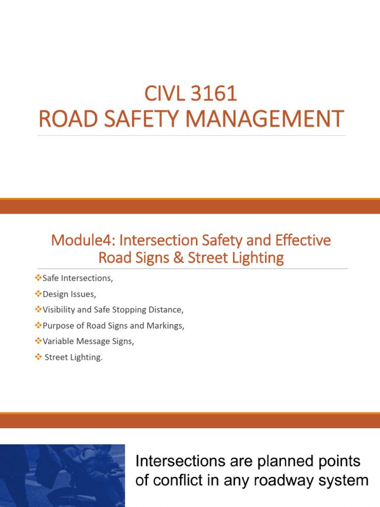 Module 4 Intersection Safety Part1 | PDF | Traffic | Intersection (Road)