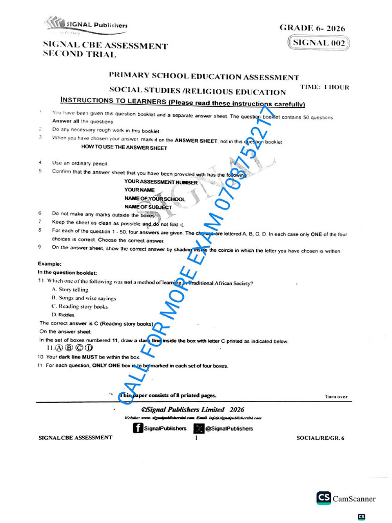 Signal 002 Grade 6 SST 0703752217 | PDF
