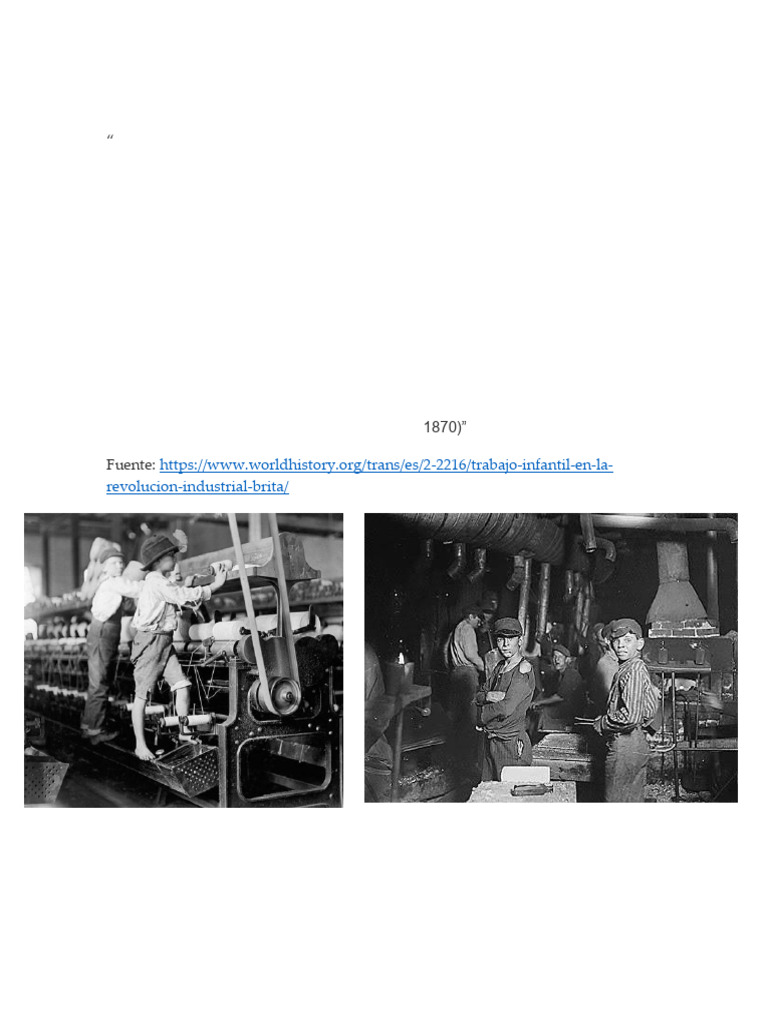 Trabajo Infantil en La Revolución Industrial | PDF