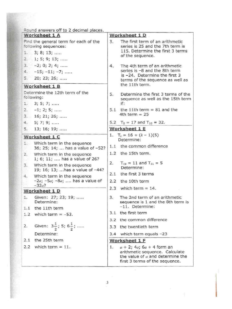 Revision Exercise Arithmetic Geometric | PDF
