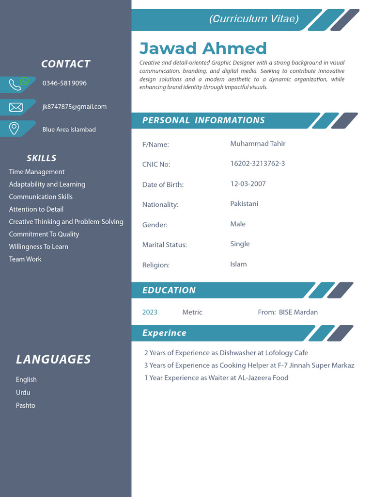 Jawad Ahemd CV | PDF