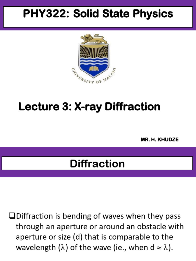 X-Ray Diffraction - NEW | PDF | Diffraction | Wavelength