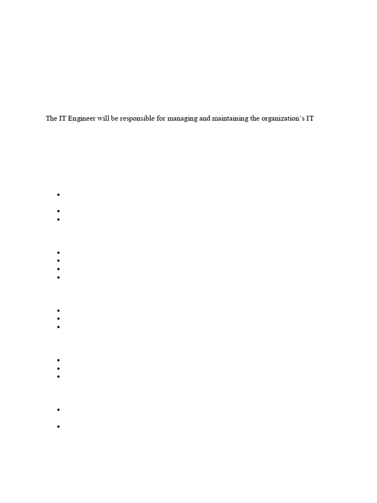 JD - IT Engineer | PDF