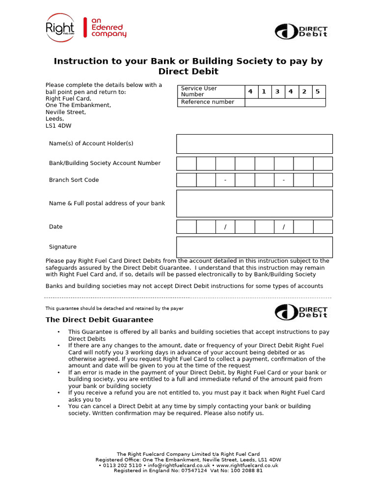DIrect Debit Mandate - Apr22 | PDF | Debit Card | Services (Economics)
