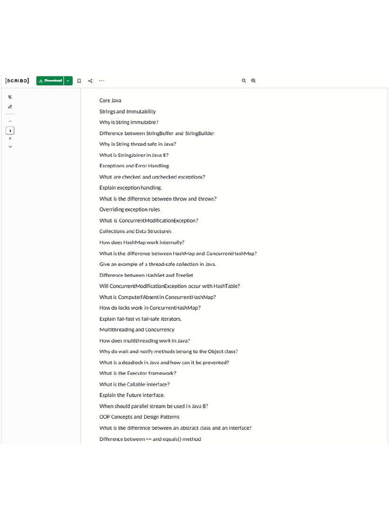 Infosys Java Questions | PDF