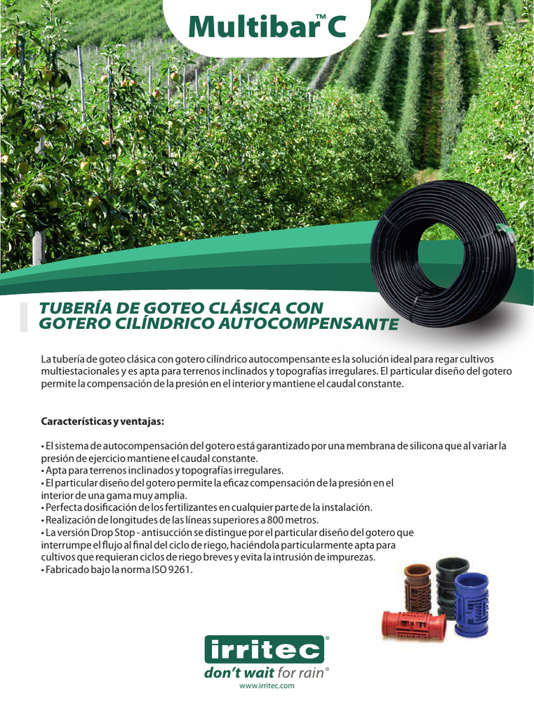 Irritec Multibar C | PDF | Tubería (transporte de fluidos) | Ingeniero ...