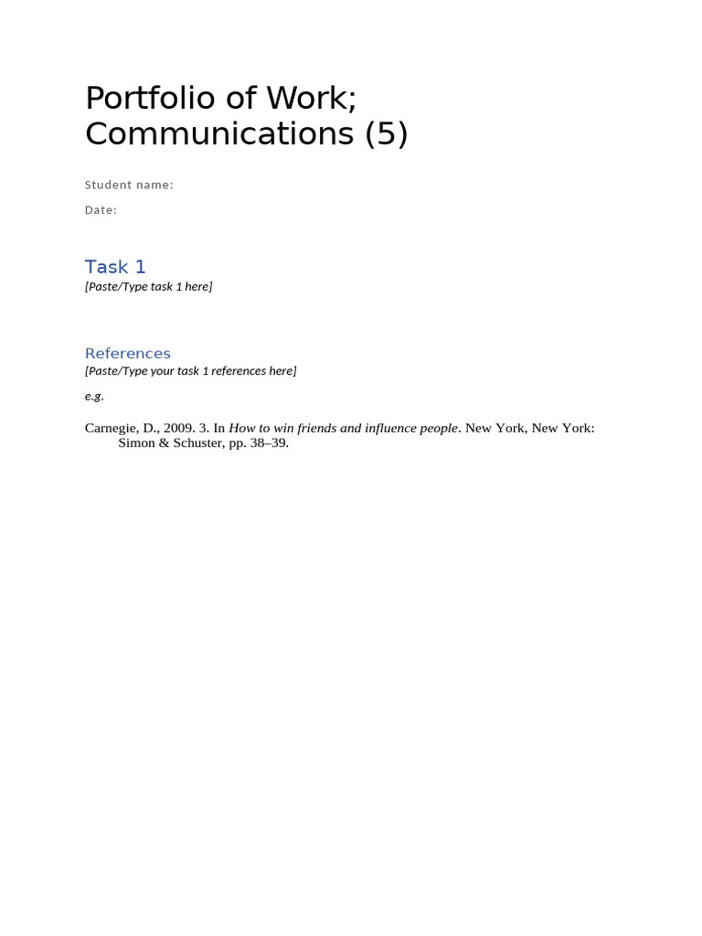 Biz Portfolio of Work Communications - Template-3 | PDF