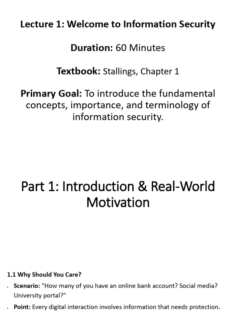 IS Lecture 1 | PDF | Security | Computer Security