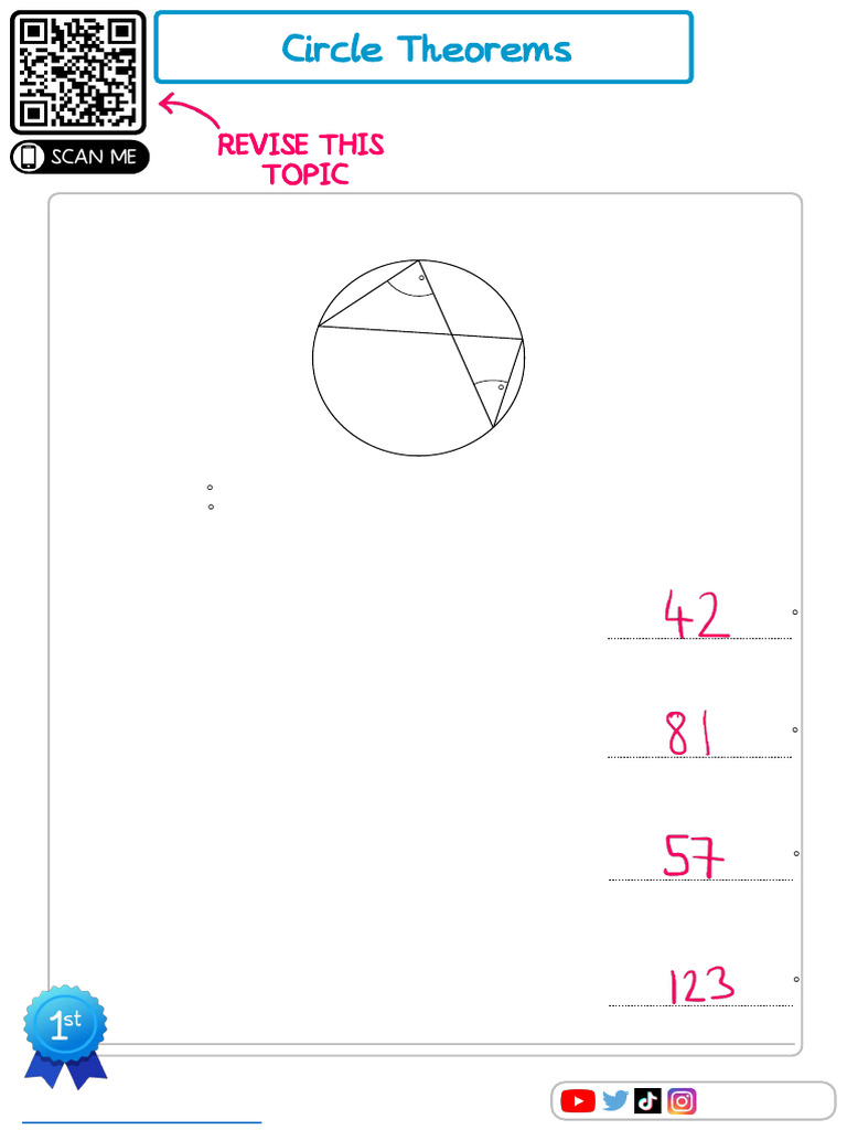 Circle Theorems Edexcel SOLUTIONS | PDF | Circle | Angle