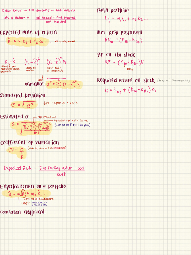 Notes - Risk and Rates of R | PDF