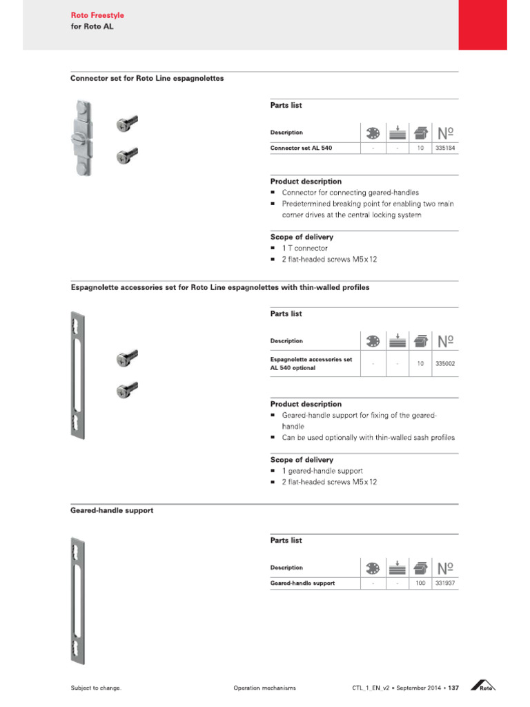 Roto Line Flat Handle Connector Set | PDF