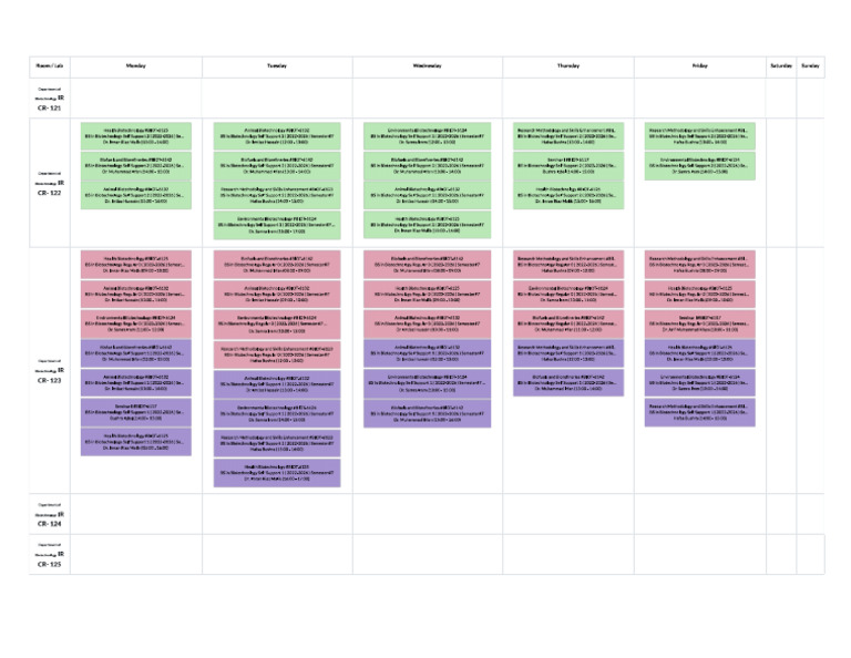7th Semester Time Table | PDF