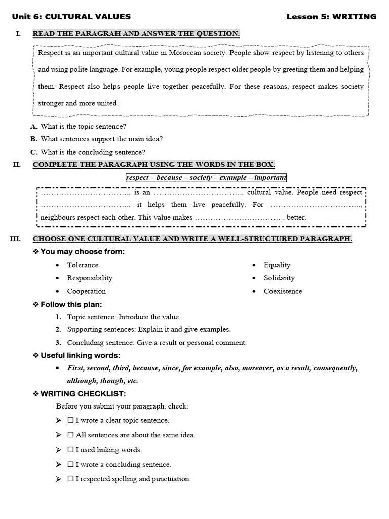 Writing Unit 6 | PDF