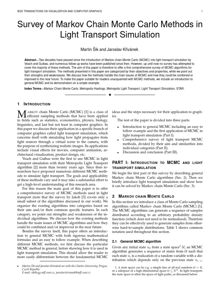 2018 Sik MCMC Survey Paper | PDF | Monte Carlo Method | Markov Chain