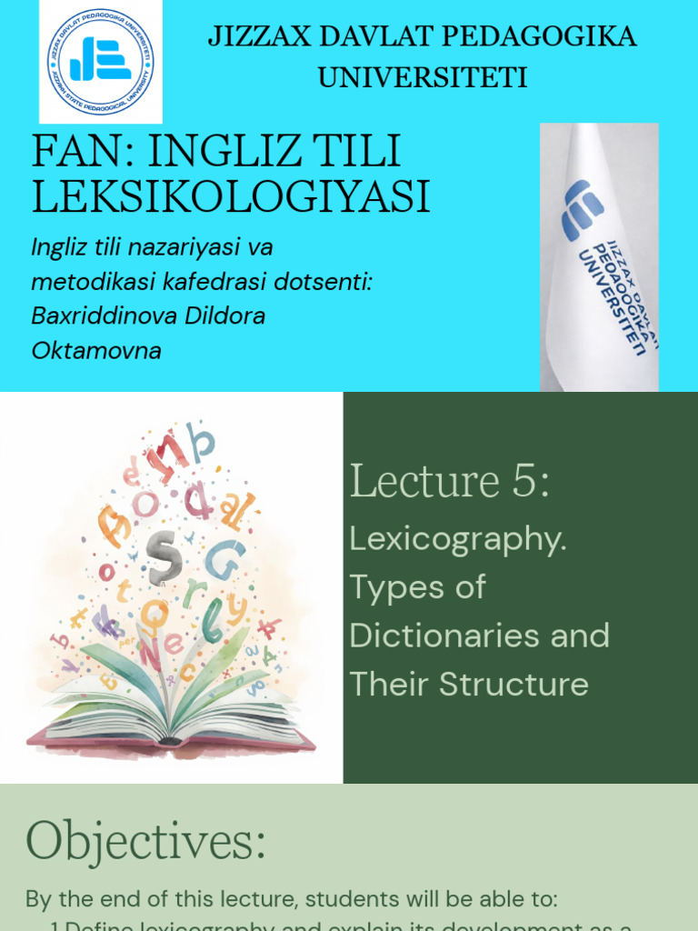 Lecture 5 - Lexicography | PDF | Dictionary | Lexicography