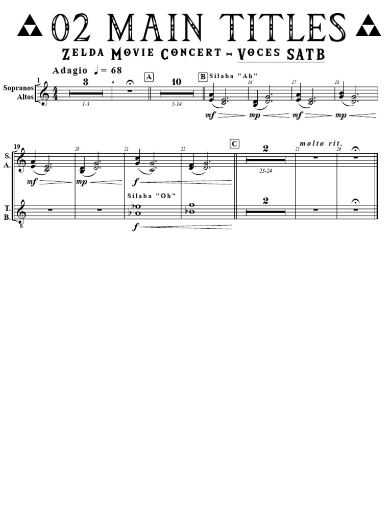 02 - Main Titles Ocarina - Voces SATB | PDF