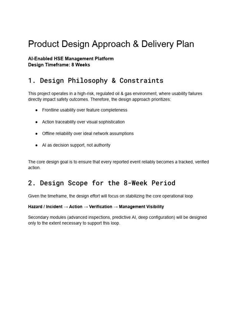Product Design Approach & Delivery Plan | PDF | Usability | Artificial ...