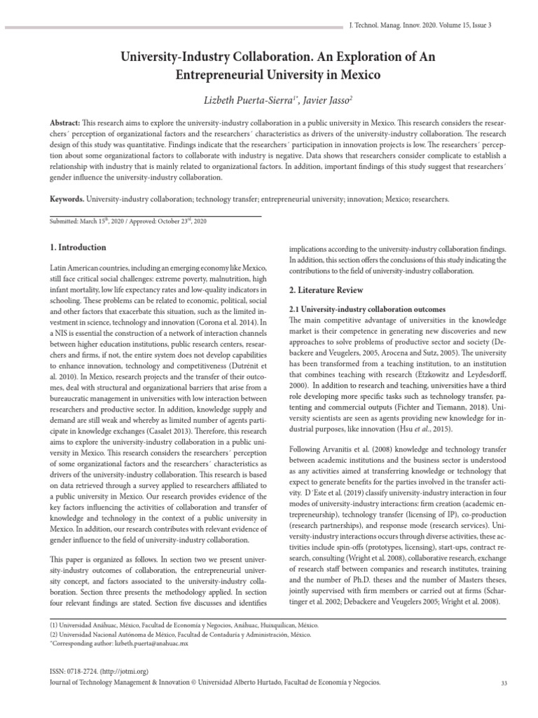 University-Industry Collaboration An Exploration o | PDF | Innovation ...