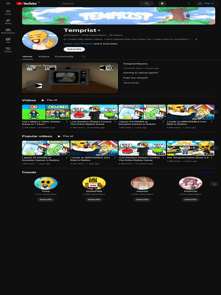 Temprist - YouTube | PDF | Media Sharing | Social Media