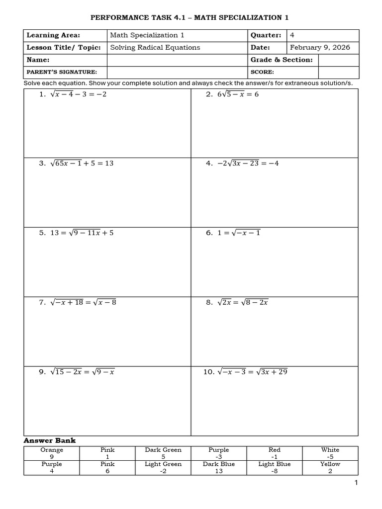 Performance Task 4.1 | PDF