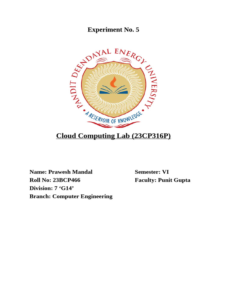 23BCP466 CC Experiment 5 | PDF