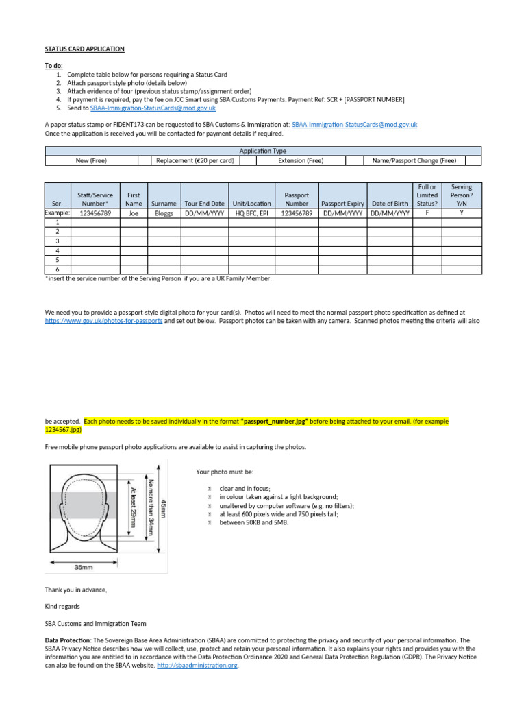 Status Card Application | PDF | Passport | Computing