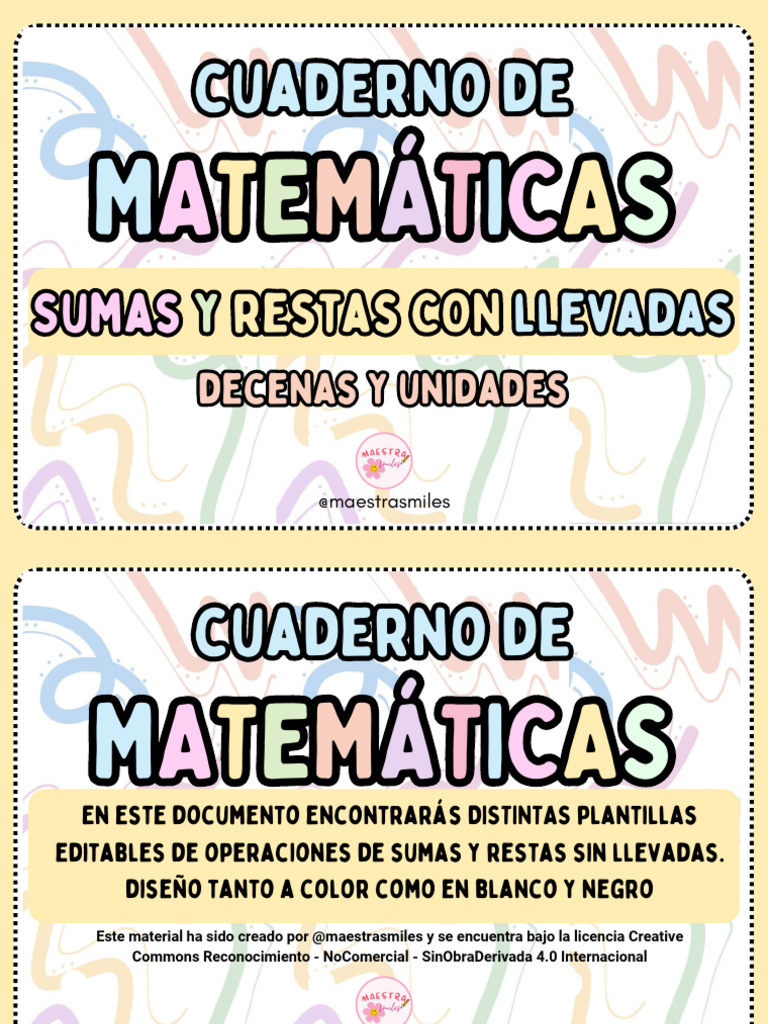 Nuevo Cuaderno de Sumas y Restas Con Llevadas | PDF | Contenido libre