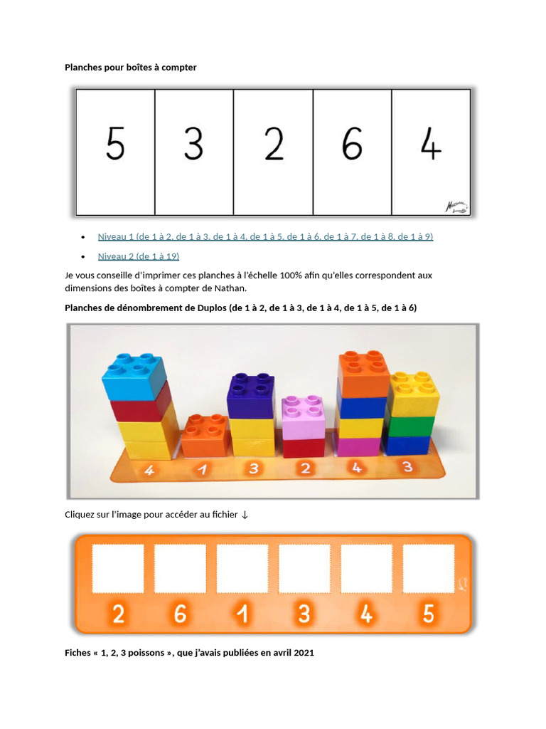 Planches Pour Boîtes À Compter | PDF