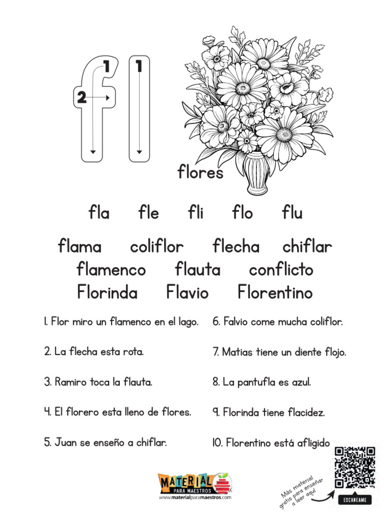 Aprendiendo A Leer 33 Fla, Fle, Fli, Flo, Flu | PDF