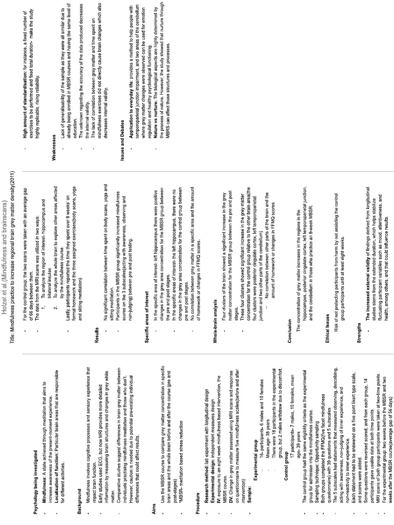 Mindfulness and Brain Scans (2011) | PDF