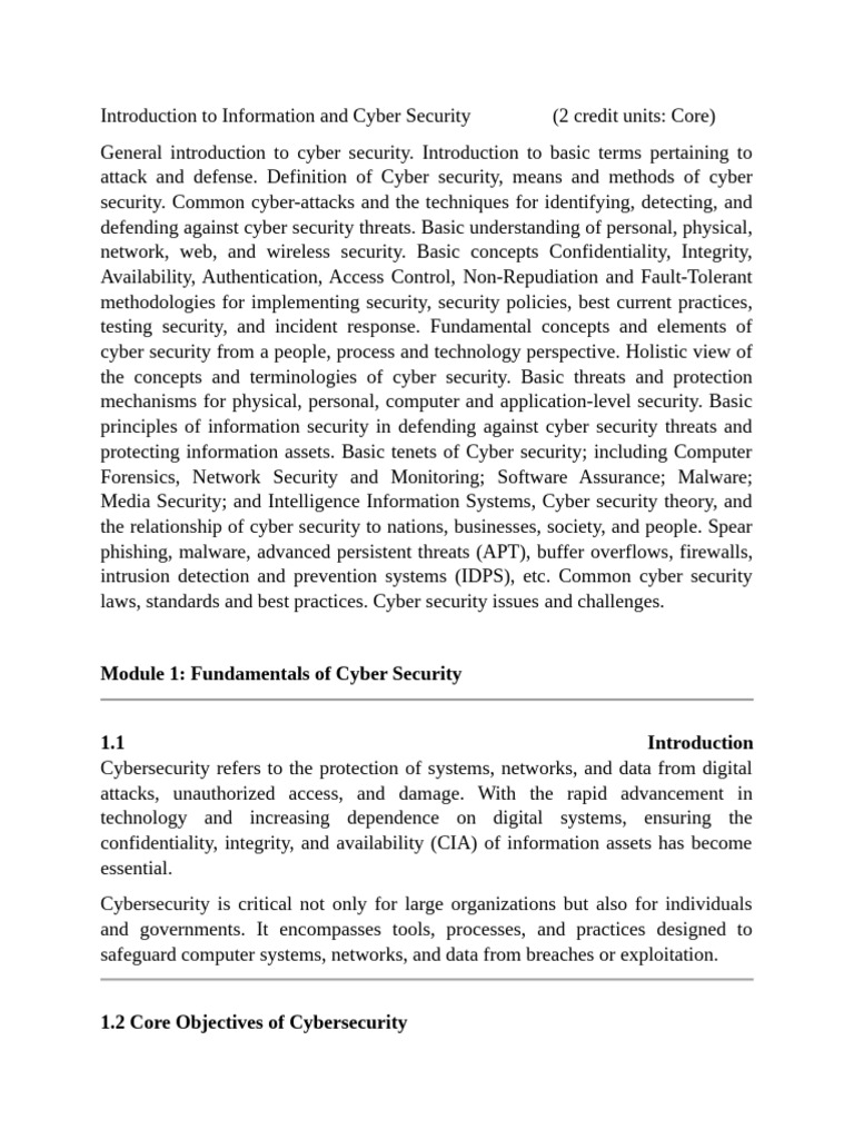 Mfs 812 Introduction To Information and Cyber Security | PDF | Security ...