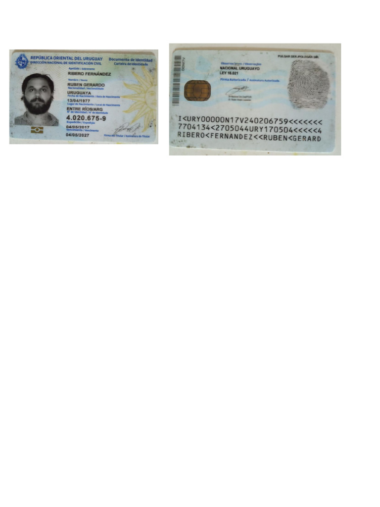 Cedula Ruben Ribero | PDF