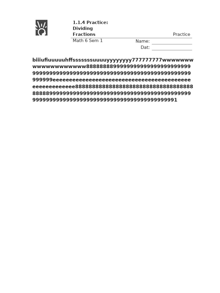 1.1.4 Practice - Dividing Fractions (Practice) | PDF