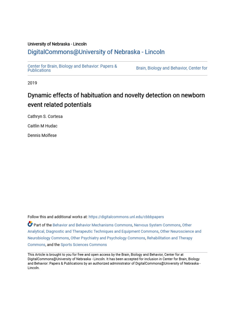 Dynamic Effects of Habituation and Novelty Detection On Newborn e | PDF ...