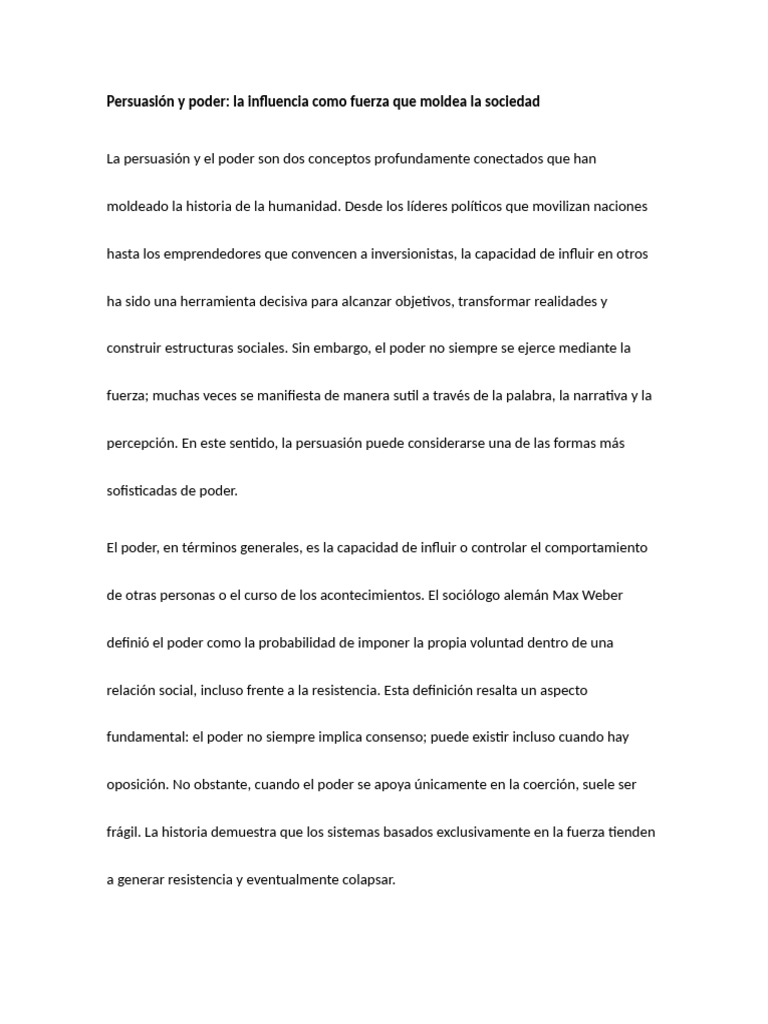 Persuasion y Poder | PDF | Poder (social y político) | Persuasión